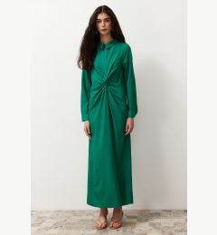 Снимка на Trendyol Emerald Green Front Knot and Zipper Detail Woven Dress