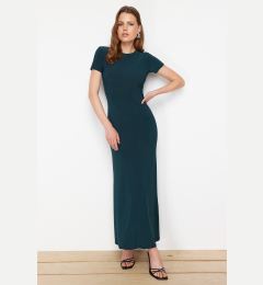 Снимка на Trendyol Emerald Green Short Sleeve Fitted Crew Neck Flexible Knitted Maxi Pencil Dress