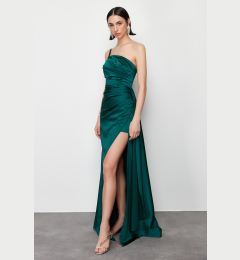 Снимка на Trendyol Emerald Green Woven Long Evening Evening Dress