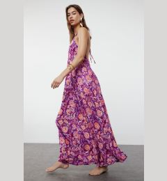 Снимка на Trendyol Floral Patterned Maxi Woven Backless Beach Dress