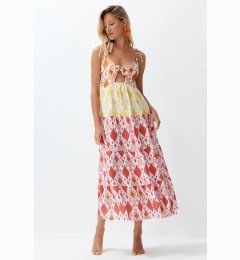 Снимка на Trendyol Floral Patterned Maxi Woven Tie-Up Beach Dress