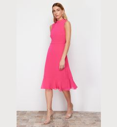 Снимка на Trendyol Fuchsia A-line Skirt Flounce Midi Woven Dress