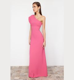 Снимка на Trendyol Fuchsia Asymmetrical Neckline Woven Long Evening Dress