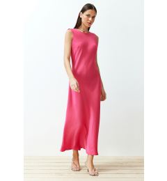 Снимка на Trendyol Fuchsia Back Detail Satin Maxi Woven Dress