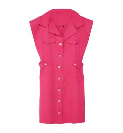 Снимка на Trendyol Fuchsia Button Detailed Gabardine Mini Woven Shirt Dress