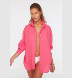 Снимка на Trendyol Fuchsia Gathered Woven Beach Shirt