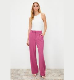 Снимка на Trendyol Fuchsia High Waist Wide Leg Pleated Woven Trousers