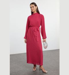 Снимка на Trendyol Fuchsia Pleated Woven Lined Chiffon Dress