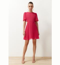 Снимка на Trendyol Fuchsia Skirt Waist Opening Cut Out/Window Detail Mini Woven Dress