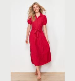 Снимка на Trendyol Fuchsia Wide Cut Shirt Collar Maxi Woven Dress