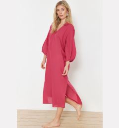 Снимка на Trendyol Fuchsia Wide Fit Midi Woven Beach Dress