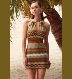 Снимка на Trendyol Geometric Patterned Mini Knitted Cut Out/Window Beach Dress