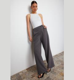 Снимка на Trendyol Gray Cross Closure Wide Leg Woven Trousers