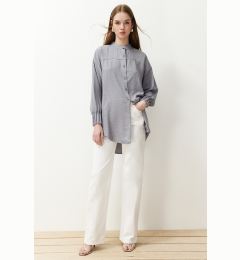 Снимка на Trendyol Gray Linen Aerobin Oversize Woven Shirt