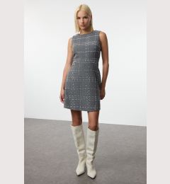 Снимка на Trendyol Gray Plaid / Checkered Mini Woven Dress