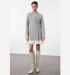 Снимка на Trendyol Gray Pleated Mini Woven Jacket Dress