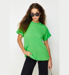 Снимка на Trendyol Green 100% Cotton Boyfriend/Wide Fit Crew Neck Knitted T-Shirt