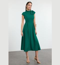 Снимка на Trendyol Green A-Line Pleated Woven Dress