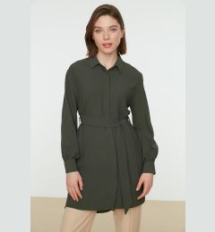 Снимка на Trendyol Green Belted Hidden Pat Woven Shirt