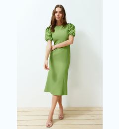 Снимка на Trendyol Green Bodycon Balloon Sleeve Midi Woven Dress