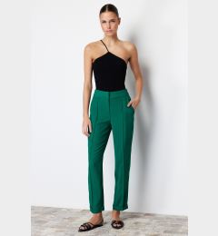 Снимка на Trendyol Green Cigarette Ribbed Woven Trousers