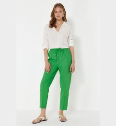 Снимка на Trendyol Green Elastic Waist Pull On Linen Blend Woven Trousers