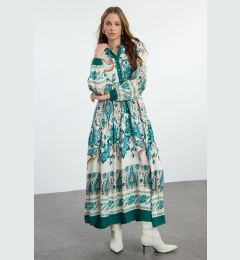 Снимка на Trendyol Green Floral Viscose Woven Dress