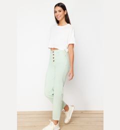 Снимка на Trendyol Green Front Buttoned High Waist Straight Jeans