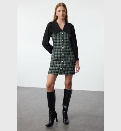 Снимка на Trendyol Green Plaid / Checkered Mini Woven Dress