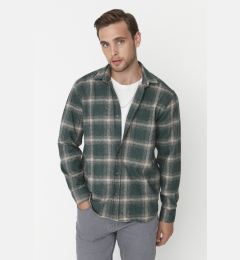 Снимка на Trendyol Green Regular Fit Winter Checkered Lumberjack Shirt