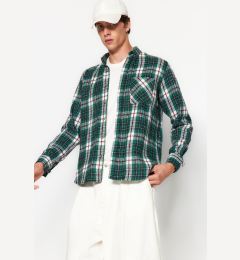 Снимка на Trendyol Green Slim Fit Lumberjack Plaid Button Down Winter Shirt