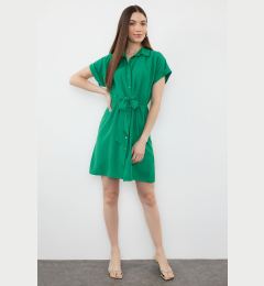 Снимка на Trendyol Green Terrycotton Mini Woven Shirt Dress