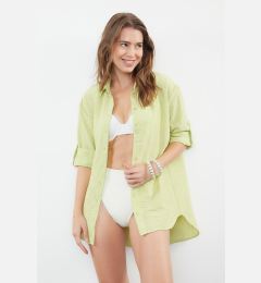 Снимка на Trendyol Green Woven Linen Look Shirt