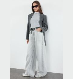 Снимка на Trendyol Grey High Waist Extra Wide Leg Palazzo Jeans