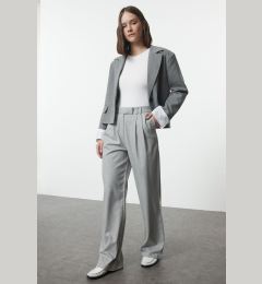 Снимка на Trendyol Grey Polyviscon Wide Leg Woven Trousers