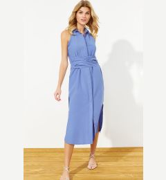 Снимка на Trendyol Indigo Belted Midi Woven Shirt Dress