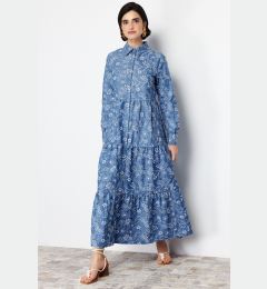 Снимка на Trendyol Indigo Cotton Woven Shirt Dress