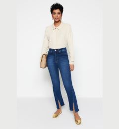 Снимка на Trendyol Indigo Legs with Slits Detailed Denim Trousers