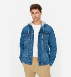 Снимка на Trendyol Indigo Regular Fit Knitted Hooded Denim Jacket