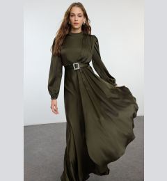 Снимка на Trendyol Khaki Belt Detailed Woven Evening Dress