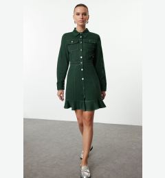 Снимка на Trendyol Khaki Button and Stitch Detailed Mini Woven Shirt Dress