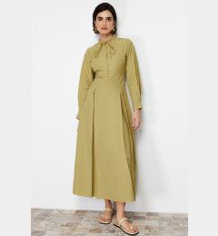 Снимка на Trendyol Khaki Collar Tie Detailed Buttoned Woven Dress