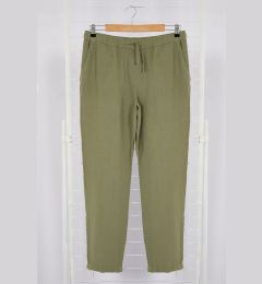 Снимка на Trendyol Khaki Limited Edition 100% Linen Straight Fit Elastic Waistband Trousers