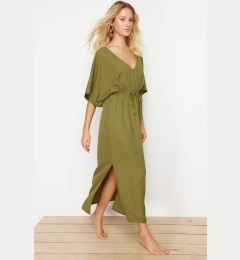 Снимка на Trendyol Khaki Maxi Woven Tie-Up Beach Dress