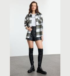 Снимка на Trendyol Khaki Oversized Flannel Plaid Shirt