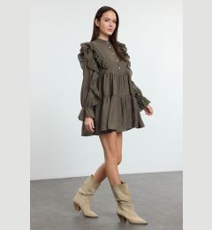 Снимка на Trendyol Khaki Plain Lace Detailed Mini Woven Dress