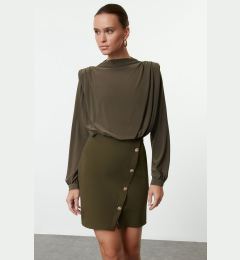 Снимка на Trendyol Khaki Plain Padded Mini Woven Dress