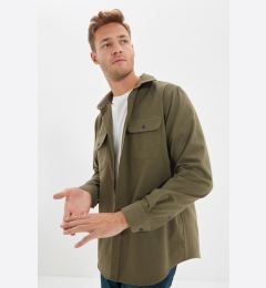 Снимка на Trendyol Khaki Regular Fit Double Pocket Flap Textured Winter Jacket Shirt