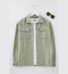 Снимка на Trendyol Khaki Regular Flexible Fabric Comfortable Knitted Fleece Jacket Shirt