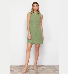 Снимка на Trendyol Khaki Sleeveless Mini Woven Shirt Dress